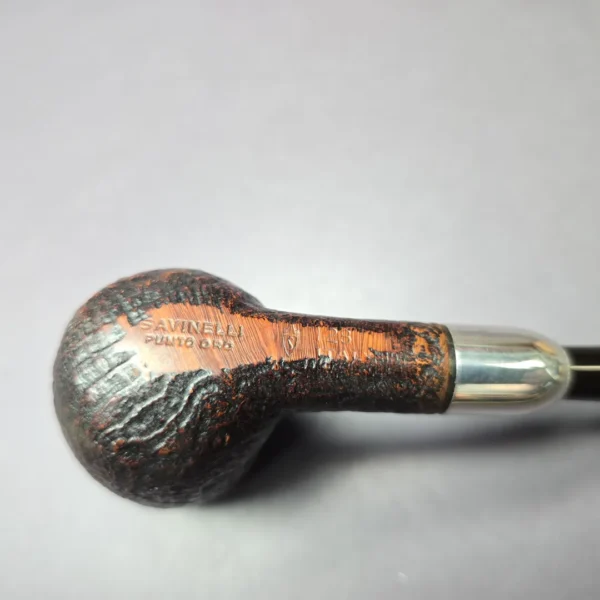 Savinelli Punto Oro 128 Sandblasted Army Mount Estate Briar Pipe, Italian Estates - Image 9