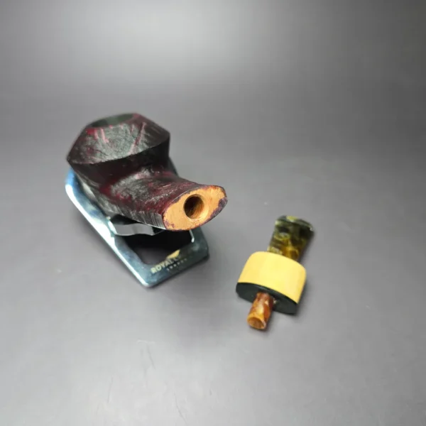 Mina Pipes Sandblasted Wide Shank Bulldog Estate Briar Pipe Unsmoked - Image 9