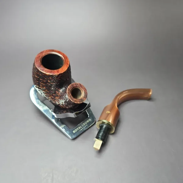 Savinelli Roma Lucite 614 Rusticated Bent Billiard Estate Briar Pipe, Italian Estates - Image 9