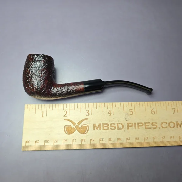 Ashton Pebble Grain XX Sandblasted Bent Billiard Estate Briar Pipe, Unsmoked - Image 9