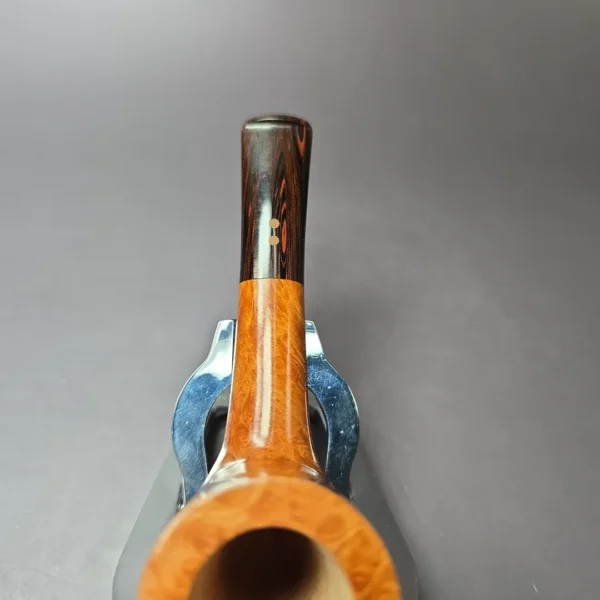 Radice Clear Fiammata Smooth Billiard w/ Ebonite Stem Estate Briar Pipe, Unsmoked - Image 9