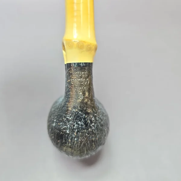 Tsuge Bamboo Sandblasted Billiard Estate Briar Pipe, Unsmoked - Image 9