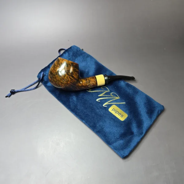 Mina Pipes Smooth Author w/ Boxwood Estate Briar Pipe, Unsmoked - Image 9
