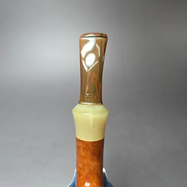 Rainer Barbi AC Grade Smooth Apple w/ Horn Estate Briar Pipe, Unsmoked - Image 10