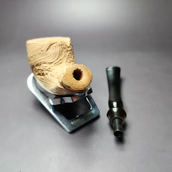 Morgan Bones Sandblasted Horn Briar Pipe, New - Image 10
