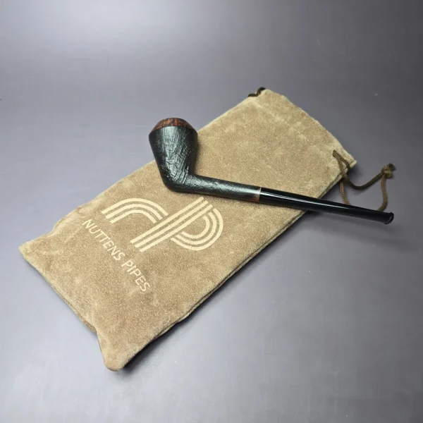 Nuttens Handmade Partially Sandblasted Rhodesian Estate Briar Pipe, Unsmoked - Image 10