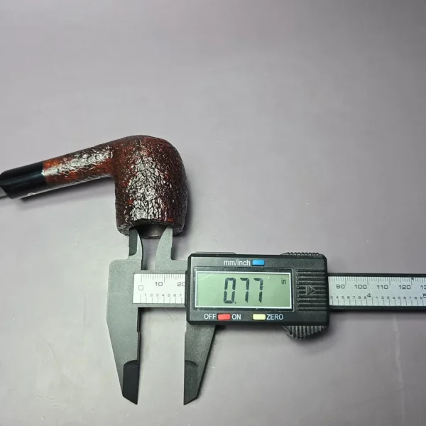 Ashton Pebble Grain XX Sandblasted Bent Billiard Estate Briar Pipe, Unsmoked - Image 10