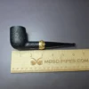 Tsuge Metal Bamboo Sandblasted Billiard w/ Brass Estate Briar Pipe, Unsmoked - Image 10