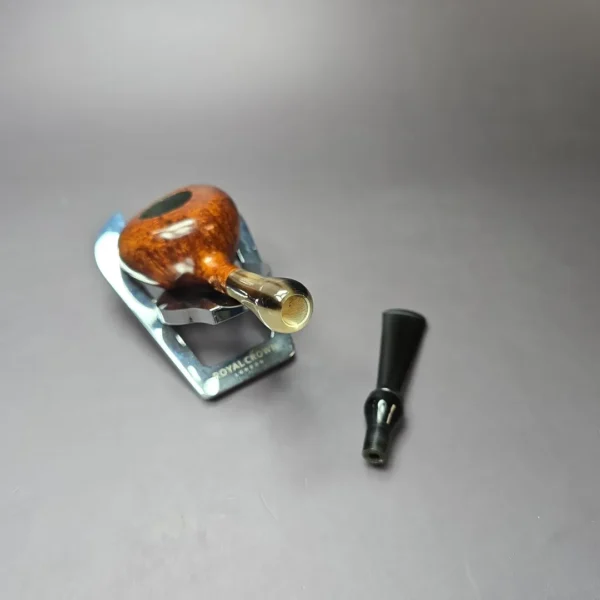 Mina Pipes Smooth Squat Tomato w/ Horn Estate Briar Pipe, Unsmoked - Image 10