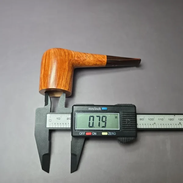 Radice Clear Fiammata Smooth Billiard w/ Ebonite Stem Estate Briar Pipe, Unsmoked - Image 11