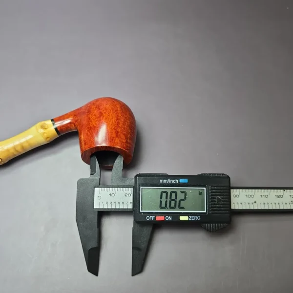 Tsuge Bamboo Smooth Bent Billiard Estate Briar Pipe, Unsmoked - Image 11
