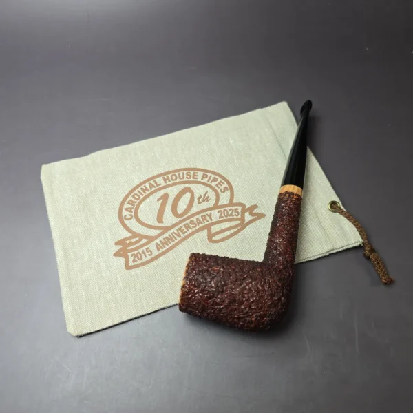 Walt Cannoy 10th Anniversary Cardinal House Munn E25 Handmade Briar Pipe, New - Image 11