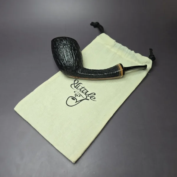 Vitale Rusticated Dublin w/ Olivewood Handmade Estate Briar Pipe - Image 11