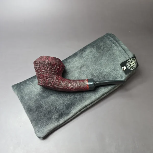 Sean Reum Contrast Sandblasted Rhodesian Handmade Briar Pipe, New - Image 12