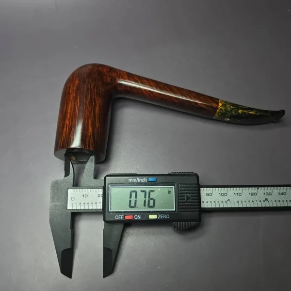 JT Cooke 2001 Magnum Smooth 1/4 Bent Stack Estate Briar Pipe, Unsmoked - Image 12