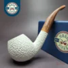 MBSD Meerschaum Deluxe Rusticated Apple Block Meerschaum Pipe, Briar-Mortise