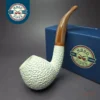 MBSD Meerschaum Deluxe Rustic Brandy Block Meerschaum Pipe, Briar-Mortise