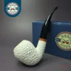 MBSD Meerschaum Deluxe Rusticated Pear Block Meerschaum Pipe, Briar-Mortise