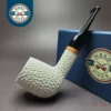 MBSD Meerschaum Deluxe Rusticated Saddle Billiard Block Meerschaum Pipe, Briar-Mortise