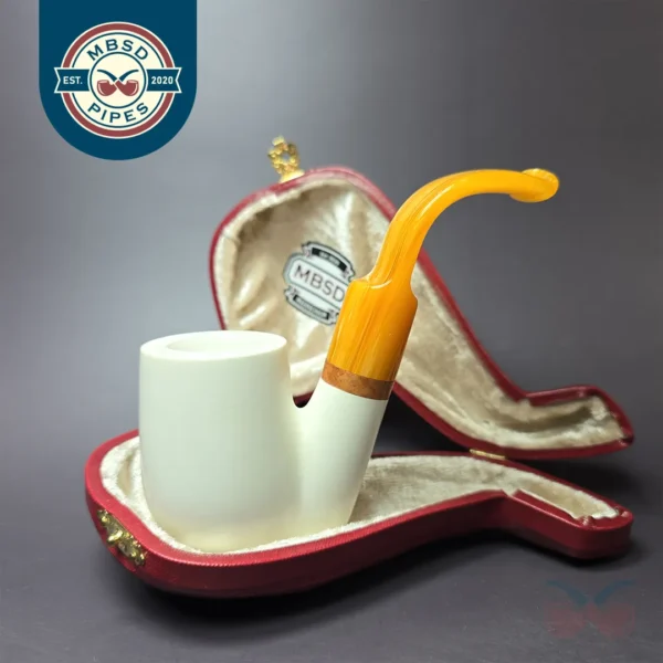 MBSD Meerschaum Deluxe Oom Paul Block Meerschaum Pipe, New