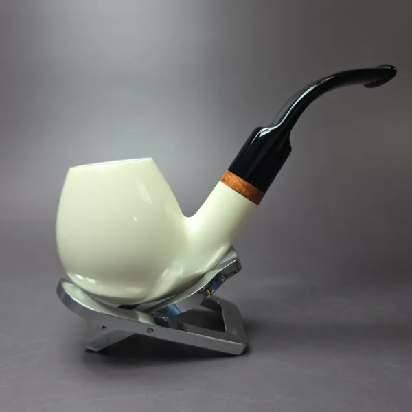 MBSD Meerschaum Deluxe Smooth Egg Block Meerschaum Pipe, Briar-Mortise, New - Image 3