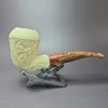 MBSD Meerschaum Deluxe Floral Rhodesian Block Meerschaum Pipe Briar-Mortise, 9mm - Image 2