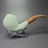 MBSD Meerschaum Deluxe Rustic Brandy Block Meerschaum Pipe, Briar-Mortise - Image 2