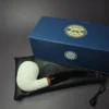 MBSD Meerschaum Deluxe Rusticated Pear Block Meerschaum Pipe, Briar-Mortise - Image 2