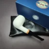 MBSD Meerschaum Deluxe Rusticated Saddle Billiard Block Meerschaum Pipe, Briar-Mortise - Image 2