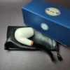 MBSD Meerschaum Deluxe Smooth "LC" Bent Billiard Block Meerschaum Pipe, Briar-Mortise - Image 2