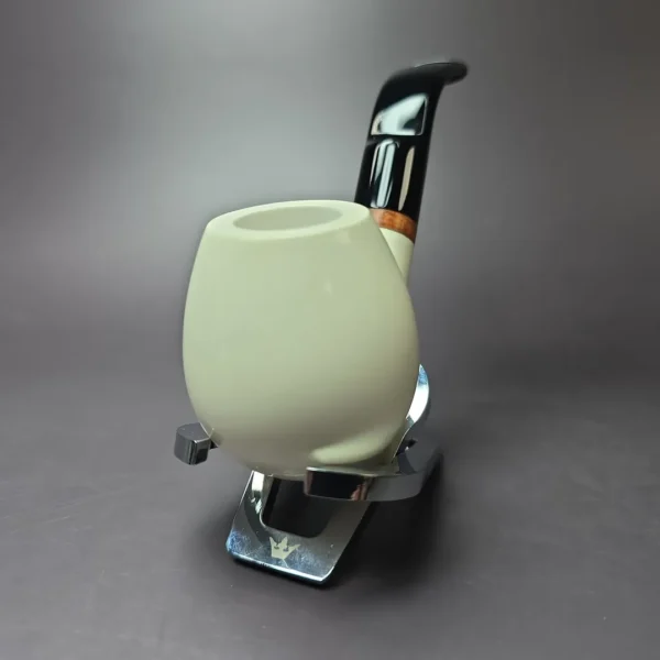 MBSD Meerschaum Deluxe Smooth Egg Block Meerschaum Pipe, Briar-Mortise, New - Image 4