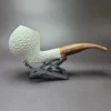 MBSD Meerschaum Deluxe Rusticated Apple Block Meerschaum Pipe, Briar-Mortise - Image 3