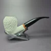 MBSD Meerschaum Deluxe Rusticated Pear Block Meerschaum Pipe, Briar-Mortise - Image 3