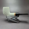 MBSD Meerschaum Deluxe Rusticated Saddle Billiard Block Meerschaum Pipe, Briar-Mortise - Image 3