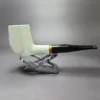 MBSD Meerschaum Deluxe Large Panel Smooth Block Meerschaum Pipe, Briar-Mortise - Image 3