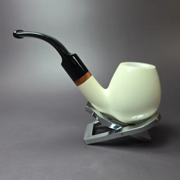 MBSD Meerschaum Deluxe Smooth Egg Block Meerschaum Pipe, Briar-Mortise, New - Image 5