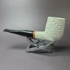 MBSD Meerschaum Deluxe Rusticated Billiard Block Meerschaum Pipe, Briar-Mortise, New - Image 4
