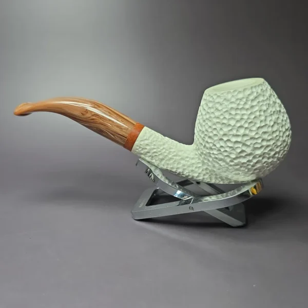MBSD Meerschaum Deluxe Rustic Brandy Block Meerschaum Pipe, Briar-Mortise - Image 4