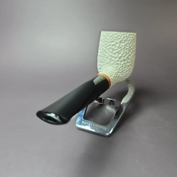 MBSD Meerschaum Deluxe Rusticated Billiard Block Meerschaum Pipe, Briar-Mortise, New - Image 5