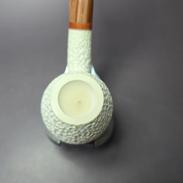 MBSD Meerschaum Deluxe Rustic Brandy Block Meerschaum Pipe, Briar-Mortise - Image 5