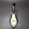 MBSD Meerschaum Deluxe Smooth Fish Block Meerschaum Pipe, Briar-Mortise, New - Image 5