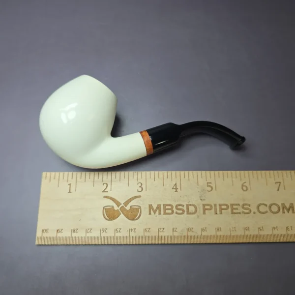 MBSD Meerschaum Deluxe Smooth Egg Block Meerschaum Pipe, Briar-Mortise, New - Image 7