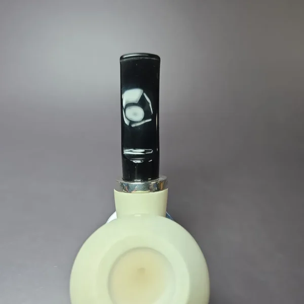 MBSD Meerschaum Silver Reverse Calabash Stubby Rhodesian Block Meerschaum Pipe - Image 6