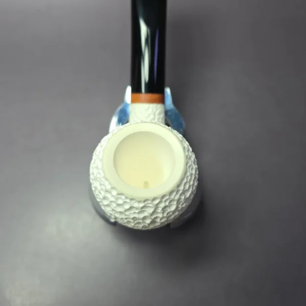 MBSD Meerschaum Deluxe Rusticated Pear Block Meerschaum Pipe, Briar-Mortise - Image 6
