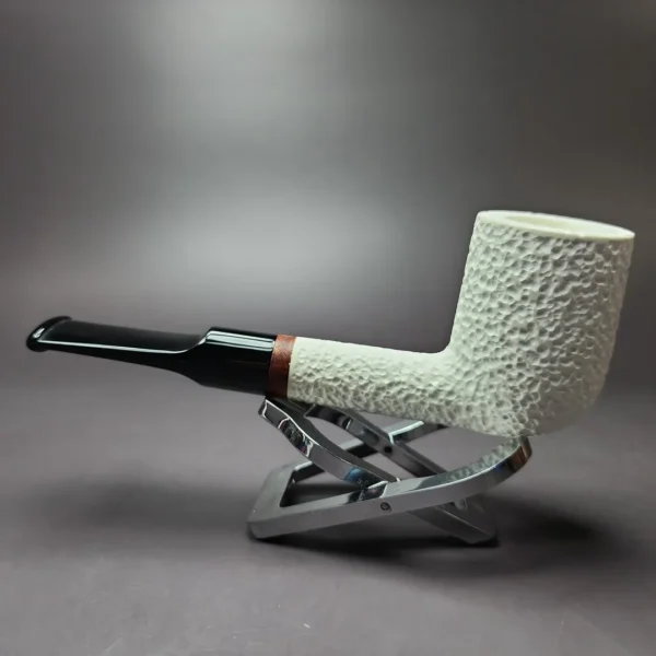 MBSD Meerschaum Deluxe Rusticated Lovat Block Meerschaum Pipe, Briar-Mortise - Image 6