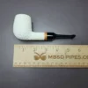 MBSD Meerschaum Deluxe Rusticated Saddle Billiard Block Meerschaum Pipe, Briar-Mortise - Image 6