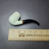 MBSD Meerschaum Deluxe Smooth "LC" Bent Billiard Block Meerschaum Pipe, Briar-Mortise - Image 6