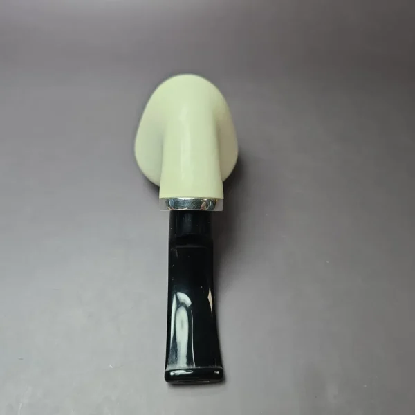 MBSD Meerschaum Silver Reverse Calabash Stubby Rhodesian Block Meerschaum Pipe - Image 7