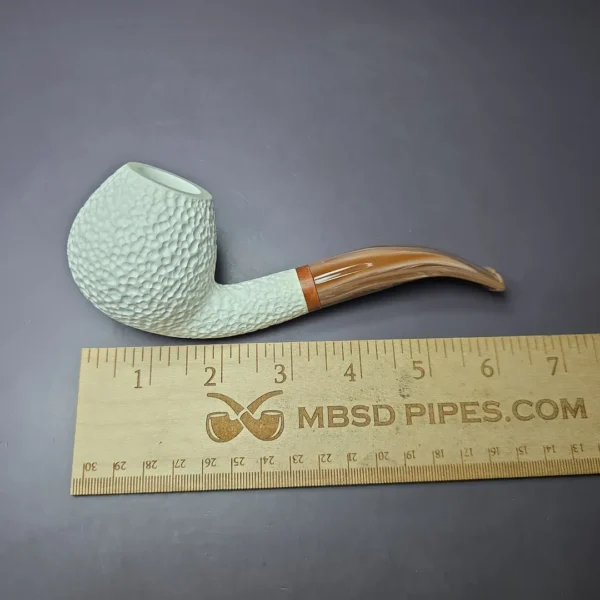 MBSD Meerschaum Deluxe Rustic Brandy Block Meerschaum Pipe, Briar-Mortise - Image 7