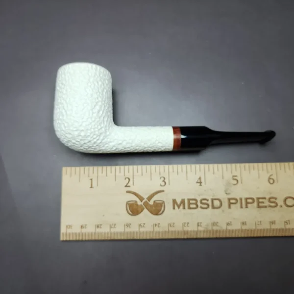 MBSD Meerschaum Deluxe Rusticated Lovat Block Meerschaum Pipe, Briar-Mortise - Image 7